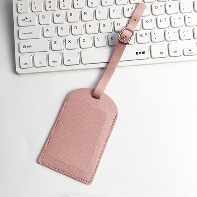 1vnt Nešiojama PU odinė bagažo etiketė Lagamino identifikatorius Etiketė Bagažo įlaipinimo krepšio etiketė Pavadinimas ID Adreso laikiklis Kelionių priedai