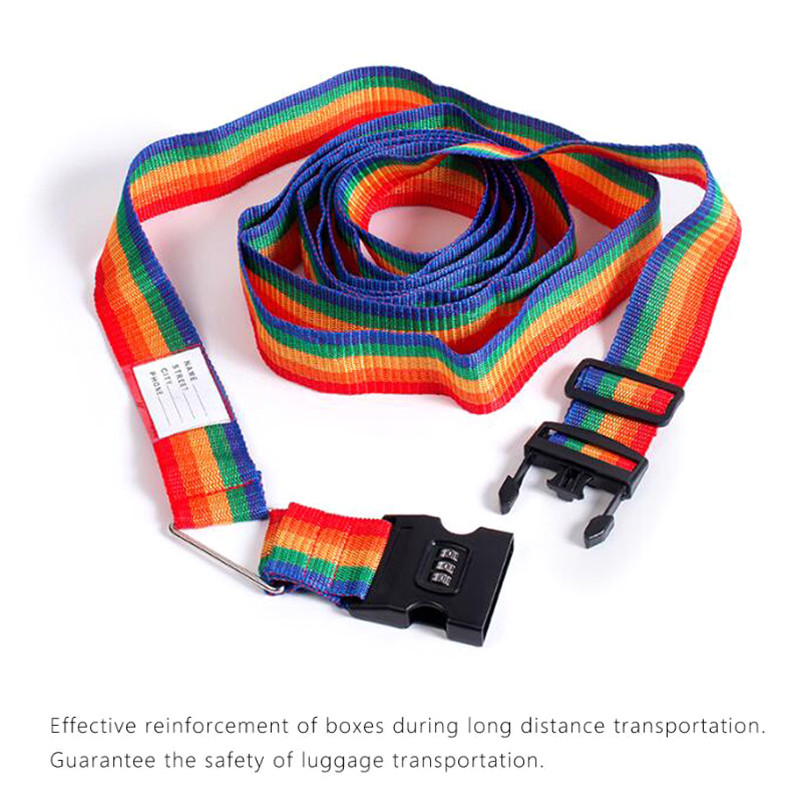 4,2 m nailonist 3-kohaline paroolilukuga pagasirihm ristvöö pakend Reguleeritav reisikohver, pandlaga rihm pagasirihmad