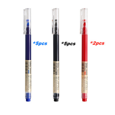 12 vnt. Jumbo gelio rašalo rašiklių rinkinys, labai skaidrus 0,5 mm rutulinis sklandus, skaidrus rašymas, skirtas biuro parašo mokykliniam egzaminui A7012