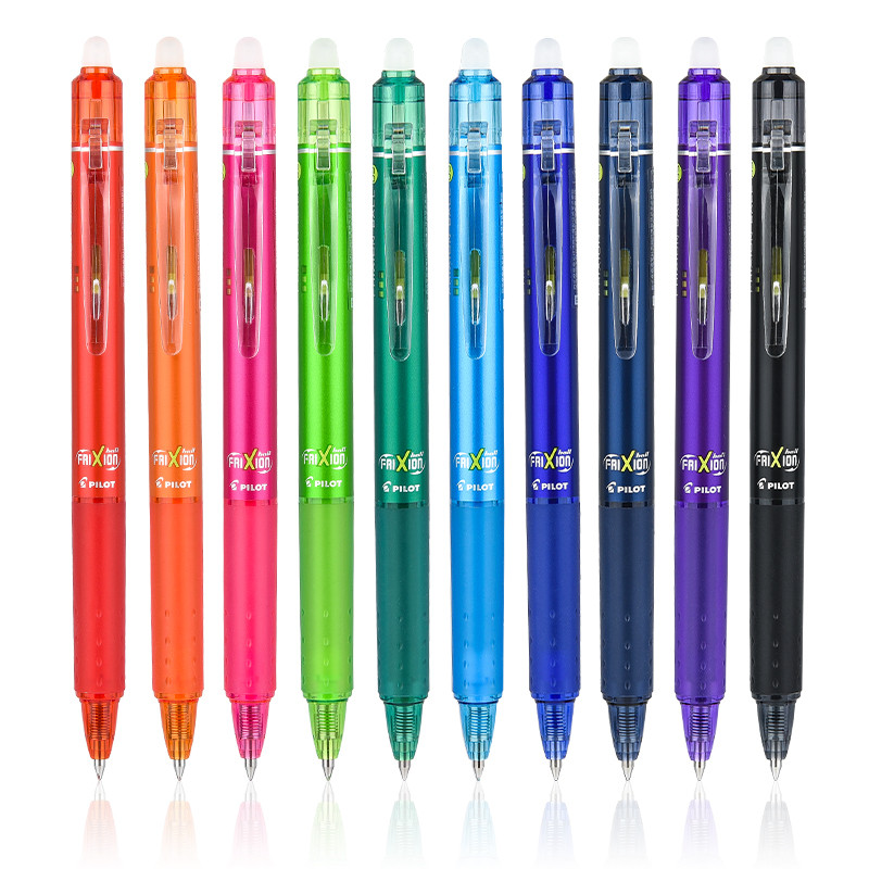 1 vnt Pilot Frixion Ball Gel Rašalinis rašiklis Knock Ištraukiamas, ištrinamas spalvos, ypač plonas, 0,5 mm rutulinis antgalis 23EF biuro mokykla A7221