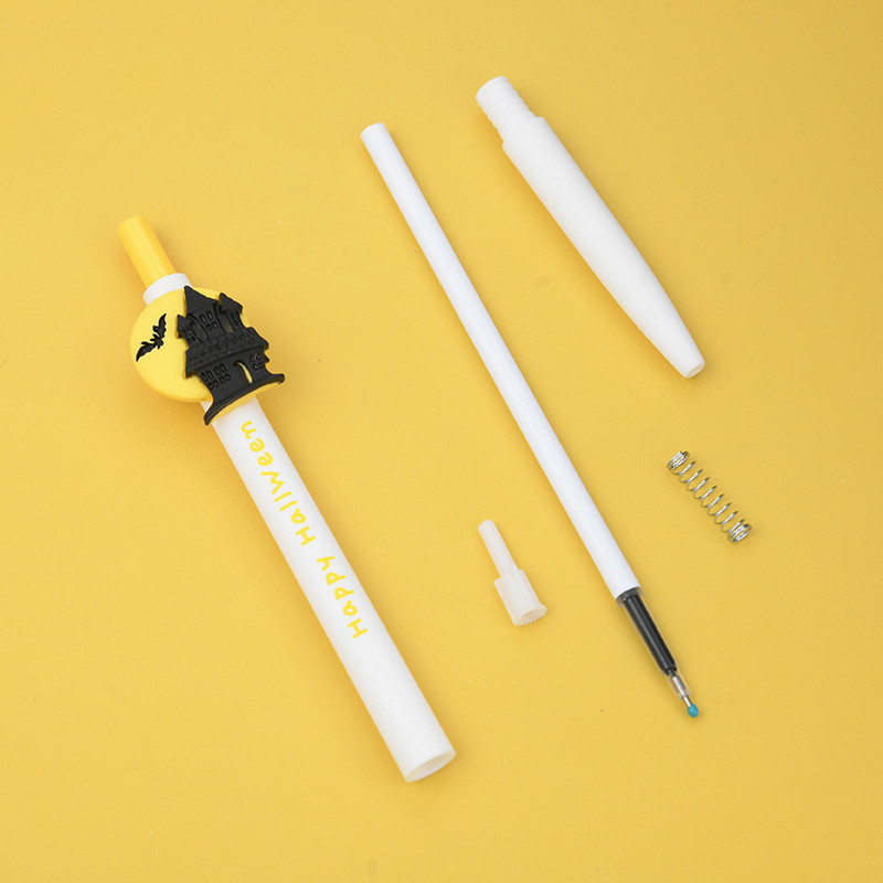 6db Happy Halloween gél toll szett Ghost Pumpkin Party ajándék kellékek 0,5 mm-es golyóstoll fekete színes tinta Iskola A7230