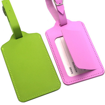 Ταξιδιωτικά αξεσουάρ υψηλής ποιότητας Candy Color Luggage Tag PU βαλίτσα ID Διευθύνσεις Κάτοχος αποσκευών Ετικέτα επιβίβασης φορητή ετικέτα