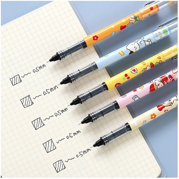 6 τμχ Cartoon Gel Pens Set Cute Duck Animal Friends Fruit 0,5mm Ballpoint Black Color Ink Office School A6890
