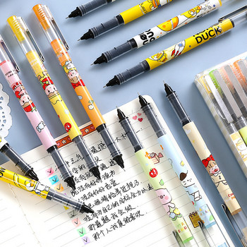 6 τμχ Cartoon Gel Pens Set Cute Duck Animal Friends Fruit 0,5mm Ballpoint Black Color Ink Office School A6890