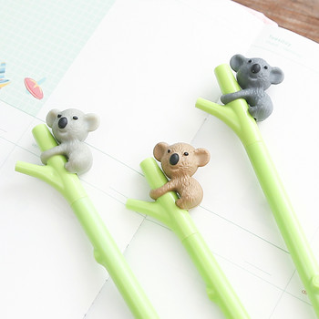 3 τμχ Cute Koala Pen Ballpoint 0,5mm Μαύρο Χρώμα Gel στυλό μελάνι για γραφή Αναρρίχηση Green Branch Stationery Office School A6719