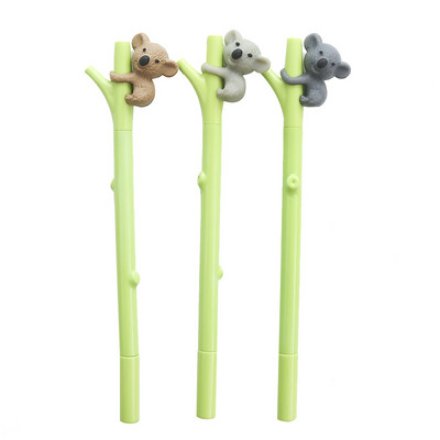 3db Aranyos Koala Pen Golyóstollak 0,5mm Fekete Színű Zselés tinta tollak Íráshoz hegymászáshoz Green Branch Irodaszerek Irodai Iskola A6719