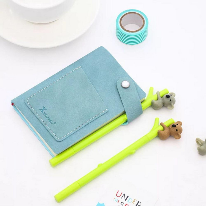 3 komada slatke koala kemijske olovke 0,5 mm crne gel olovke s tintom za pisanje Penjanje Green Branch Uredski pribor za školu A6719