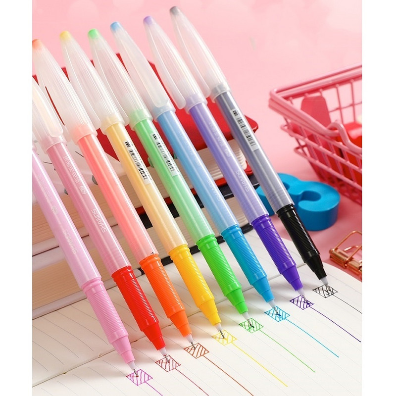 8 tk želeevärvi geeltindipliiatsi komplekt 0,5 mm kuulvooderdisega joonistusvärvi marker ajakirja märkmiku kirjatarvete jaoks Kontorikool A6096