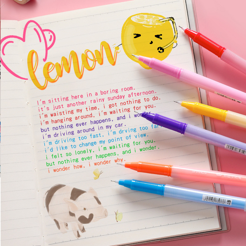 8 tk želeevärvi geeltindipliiatsi komplekt 0,5 mm kuulvooderdisega joonistusvärvi marker ajakirja märkmiku kirjatarvete jaoks Kontorikool A6096