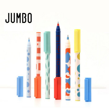 3 бр. Kaco Jumbo Gel Ink Set Set Pastel Pop Abstract Style Japanese Design 0.5mm Ballpoint Liner Marker Writing School A6249