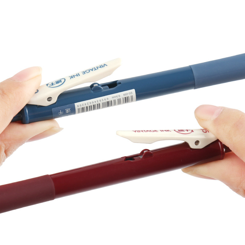 5 vnt Vintage rašalinis rašiklis Tušinukas 0,5 mm Erdvus mėlynas Tamsiai žalias ruda raudona spalva ritininiai tušinukai Marker Liner Kanceliarinės prekės School A6655