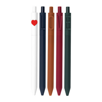 5 τμχ Love Gel Pens Σετ Alpha Heart Retro Color Ink 0,5mm Ballpoint for Writing Office School A7382