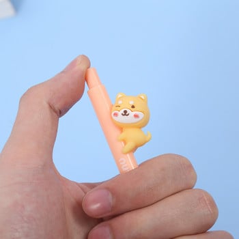 3 τεμ Shiba Inu Gel στυλό μελάνι Σετ Cute Cartoon Dog 0,5mm Ballpoint Μαύρο Χρώμα για Γράψιμο A7485