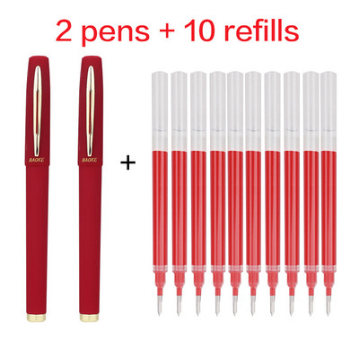 12 vnt didelės talpos 1,0 mm parašo antibakterinis rašiklis, vanduo juodas anglis, paryškintas biuro viešasis neutralus verslo užpildas vandens pagrindu