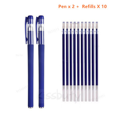 22 tk / komplekt geelpliiats must/sinine tint 0,38/0,5/0,7 mm täitmine vardad Geelpliiats koolikontori eksamitarbed Kirjatarbed pastapliiatsid