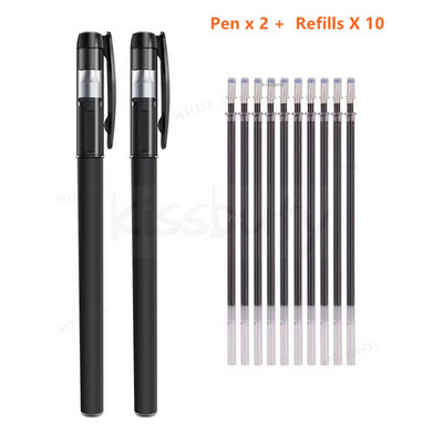 22 tk / komplekt geelpliiats must/sinine tint 0,38/0,5/0,7 mm täitmine vardad Geelpliiats koolikontori eksamitarbed Kirjatarbed pastapliiatsid