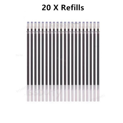 22 tk / komplekt geelpliiats must/sinine tint 0,38/0,5/0,7 mm täitmine vardad Geelpliiats koolikontori eksamitarbed Kirjatarbed pastapliiatsid