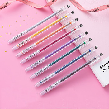 8 χρώματα/Σετ Glitter Pen Highlighter Color Changing Flash Marker Gel Pens Drawing Scrapbook Album Journal DIY Stationery School