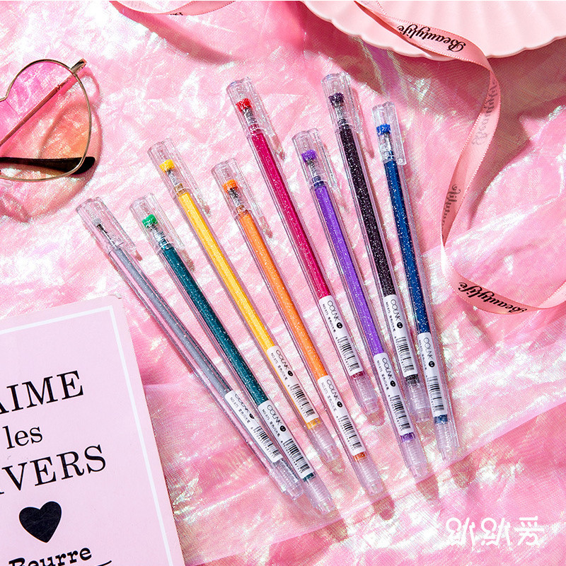 8 spalvos / rinkinys blizgantis rašiklis paryškinantis spalvas keičiantis blykstės žymeklis Geliniai rašikliai Piešimas Iškarpų albumas Albumas Žurnalas „Pasidaryk pats“ raštinės reikmenų mokykla