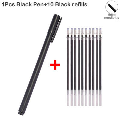 Gél toll szett, sima írás, semleges toll, cserélhető, utántölthető golyós- és tűhegy Iskolai és irodai kellékek golyóstoll írószerek