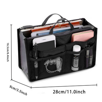 Travel Organizer Insert Bag Canvas Large Liner Lady New Cosmetic Bags Women Tote Σπίτι/Αυτοκίνητο Eco Grocery Μακιγιάζ Tablet Πακέτο αποθήκευσης