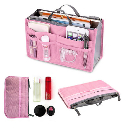 Travel Organizer Insert Bag Canvas Large Liner Lady New Cosmetic Bags Women Tote Σπίτι/Αυτοκίνητο Eco Grocery Μακιγιάζ Tablet Πακέτο αποθήκευσης