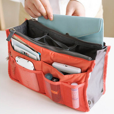 Travel Organizer Insert Bag Canvas Large Liner Lady New Cosmetic Bags Women Tote Σπίτι/Αυτοκίνητο Eco Grocery Μακιγιάζ Tablet Πακέτο αποθήκευσης