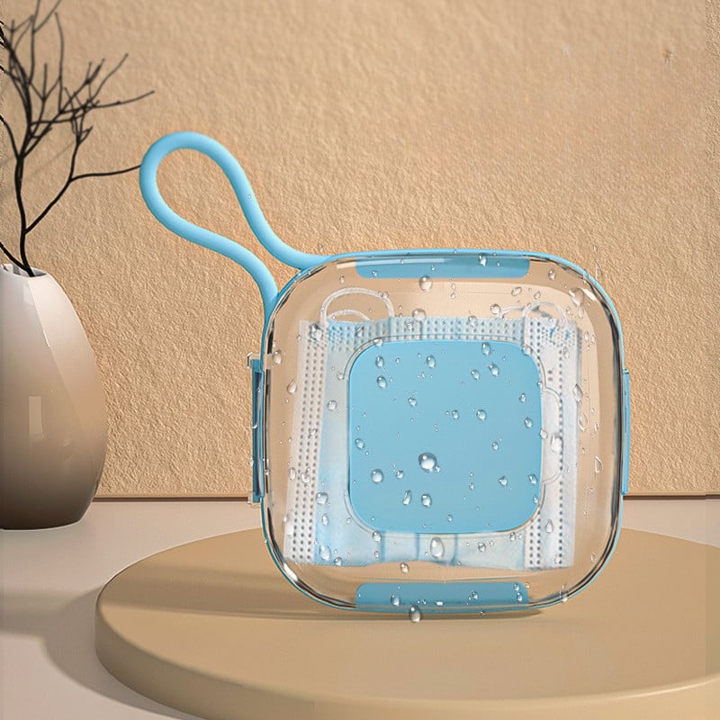Geantă de depozitare pentru mască transparentă anti-epidemie Geantă de depozitare din plastic Cutie de depozitare portabilă multifuncțională pentru mască de depozitare 1PC
