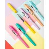 6kom Monami Good Writing Gel Ink Pen Set Pastel Color Barrel 0.5mm Black Pens of Office Signature School Supplies F6119