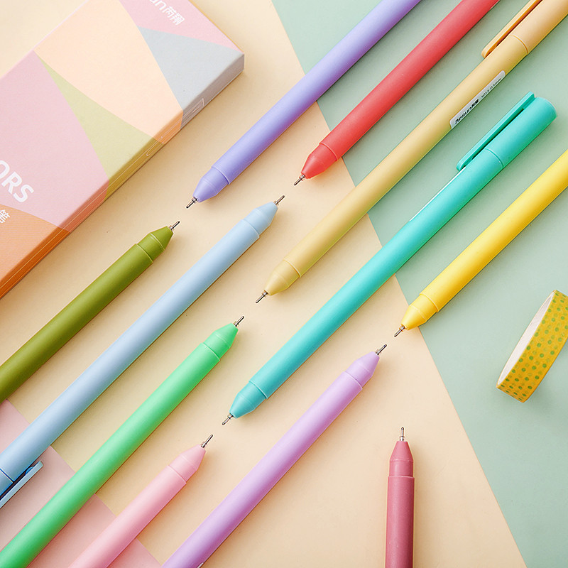 5 vnt Retro Color gelio rašalo rašalo rinkinys 0,5 mm tušinukas dienoraščio piešimui rašyti raštinės reikmenys Biuro mokykla F6248