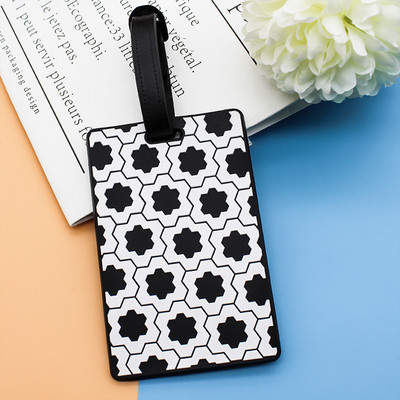 Nešiojami geometriniai raštai Kelionės įlaipinimo etiketė Lagaminas Bagažo žymos identifikatorius Adresas Laikiklis Dangtis Bagažo priedai