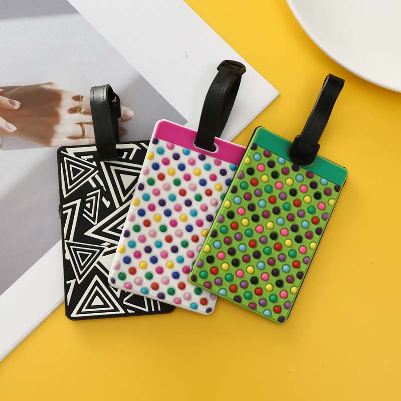 Nešiojami geometriniai raštai Kelionės įlaipinimo etiketė Lagaminas Bagažo žymos identifikatorius Adresas Laikiklis Dangtis Bagažo priedai