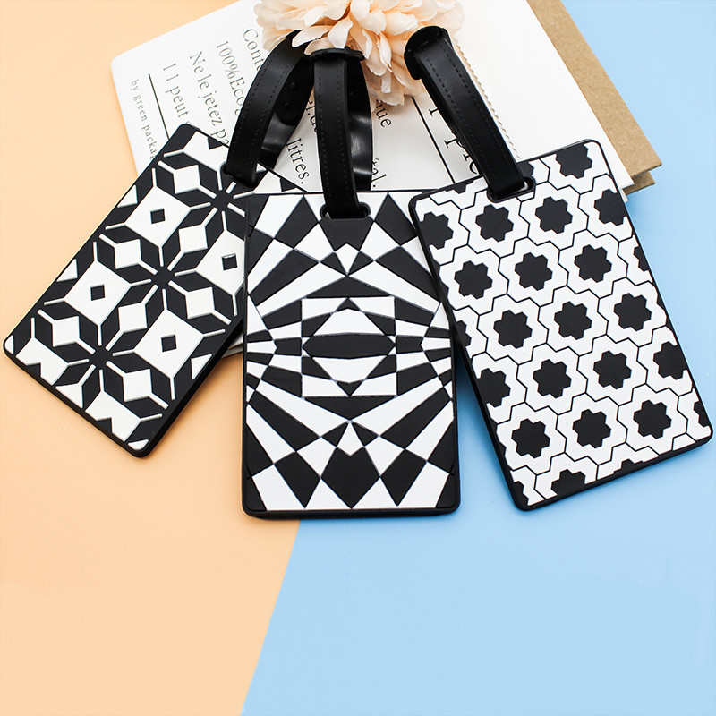 Nešiojami geometriniai raštai Kelionės įlaipinimo etiketė Lagaminas Bagažo žymos identifikatorius Adresas Laikiklis Dangtis Bagažo priedai