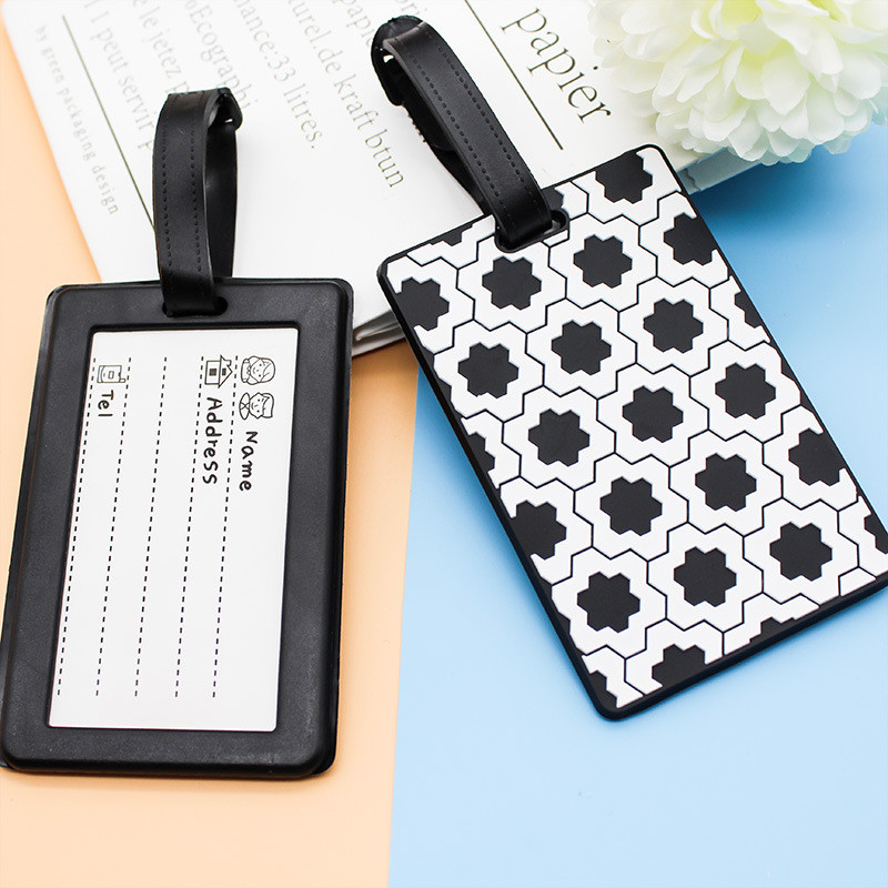 Nešiojami geometriniai raštai Kelionės įlaipinimo etiketė Lagaminas Bagažo žymos identifikatorius Adresas Laikiklis Dangtis Bagažo priedai