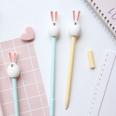 3 τμχ Cute White Rabbit Gel στυλό Cartoon 0,5mm Ballpoint Μαύρο Χρώμα Στυλό για Γράψιμο Γραφικών Σχολικών Προμηθειών Γραφείου F6209