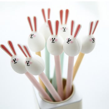 3 τμχ Cute White Rabbit Gel στυλό Cartoon 0,5mm Ballpoint Μαύρο Χρώμα Στυλό για Γράψιμο Γραφικών Σχολικών Προμηθειών Γραφείου F6209