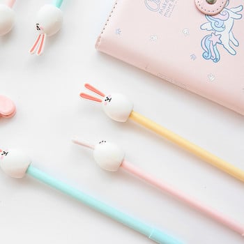 3 τμχ Cute White Rabbit Gel στυλό Cartoon 0,5mm Ballpoint Μαύρο Χρώμα Στυλό για Γράψιμο Γραφικών Σχολικών Προμηθειών Γραφείου F6209