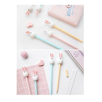 3 τμχ Cute White Rabbit Gel στυλό Cartoon 0,5mm Ballpoint Μαύρο Χρώμα Στυλό για Γράψιμο Γραφικών Σχολικών Προμηθειών Γραφείου F6209