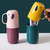 Nešiojamas lauko kelionių dantų pastos dantų šepetėlio dėklas Mielos poros Dantų šepetėlio puodelis Vonios dantų šepetėlio dangtelis Vonios kambario priedai