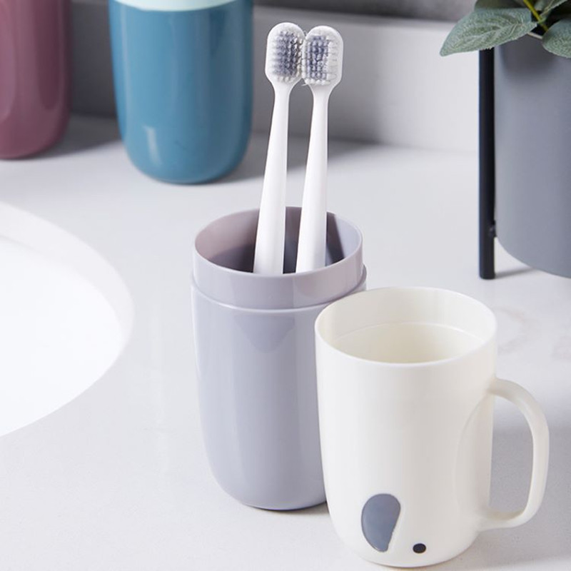 Nešiojamas lauko kelionių dantų pastos dantų šepetėlio dėklas Mielos poros Dantų šepetėlio puodelis Vonios dantų šepetėlio dangtelis Vonios kambario priedai