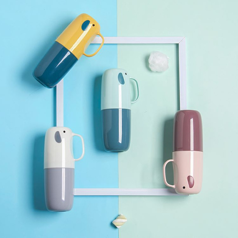 Nešiojamas lauko kelionių dantų pastos dantų šepetėlio dėklas Mielos poros Dantų šepetėlio puodelis Vonios dantų šepetėlio dangtelis Vonios kambario priedai