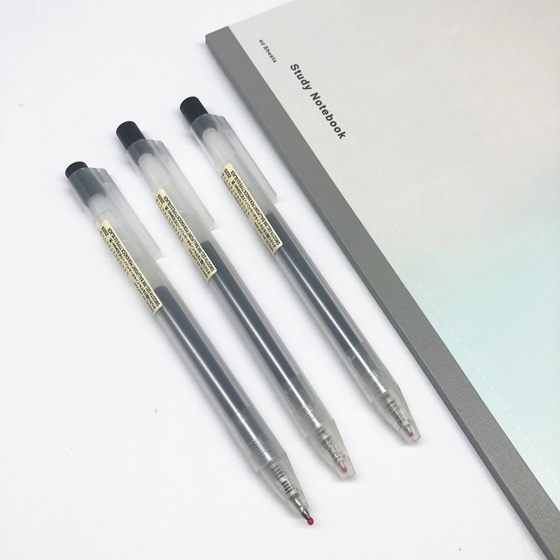 1 tk MUJIs geelpliiats must/punane/sinine 0,5 mm presspliiats Kontori koolieksami pastapliiats kirjatarbed kingitus