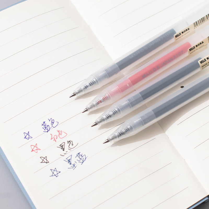 1 tk MUJIs geelpliiats must/punane/sinine 0,5 mm presspliiats Kontori koolieksami pastapliiats kirjatarbed kingitus