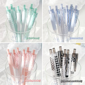 6PCS/SET Kawaii set gel olovki ST pero 0,5 mm crno punjenje, korejska šahovnica za pisanje, slatki školski pribor za učenike