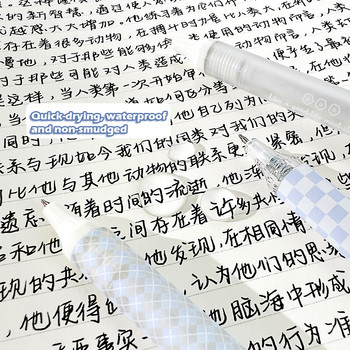 6 БР./КОМПЛЕКТ Kawaii Комплект гел химикалки ST Nib 0,5 мм Черен пълнител Корейска шахматна дъска за писане Сладки ученически пособия за ученик