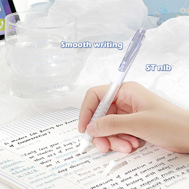 6PCS/SET Kawaii set gel olovki ST pero 0,5 mm crno punjenje, korejska šahovnica za pisanje, slatki školski pribor za učenike