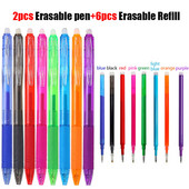 2+6vnt./rinkinys 0,7mm stebuklingi ištrinami rašiklio užpildymo strypai Mėlyna Juoda Raudona Spalva Rašymo reikmenys Plaunama rankena Mokyklos biuro reikmenys