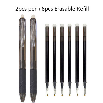 2+6vnt./rinkinys 0,7mm stebuklingi ištrinami rašiklio užpildymo strypai Mėlyna Juoda Raudona Spalva Rašymo reikmenys Plaunama rankena Mokyklos biuro reikmenys