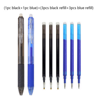 2+6vnt./rinkinys 0,7mm stebuklingi ištrinami rašiklio užpildymo strypai Mėlyna Juoda Raudona Spalva Rašymo reikmenys Plaunama rankena Mokyklos biuro reikmenys