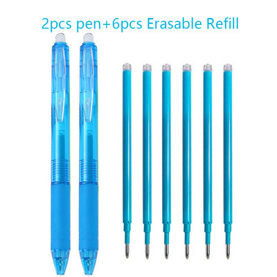 2+6vnt./rinkinys 0,7mm stebuklingi ištrinami rašiklio užpildymo strypai Mėlyna Juoda Raudona Spalva Rašymo reikmenys Plaunama rankena Mokyklos biuro reikmenys